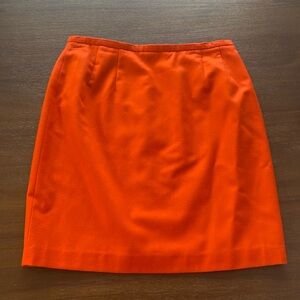 Orange Harvé Benard by Benard Holtzman 100% Wool Straight Skirt Made in Russia